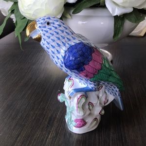 Herend Porcelain Blue Parrot Figurine Nos 7005